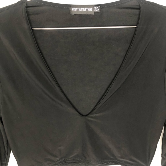 Black tie waist crop top PrettyLittleThing #131 - Picture 5 of 12